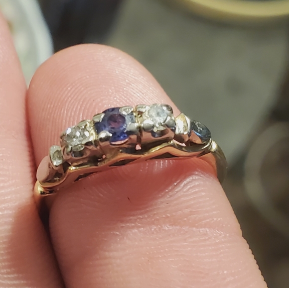 18k saphire dimond ring - Picture 3 of 5